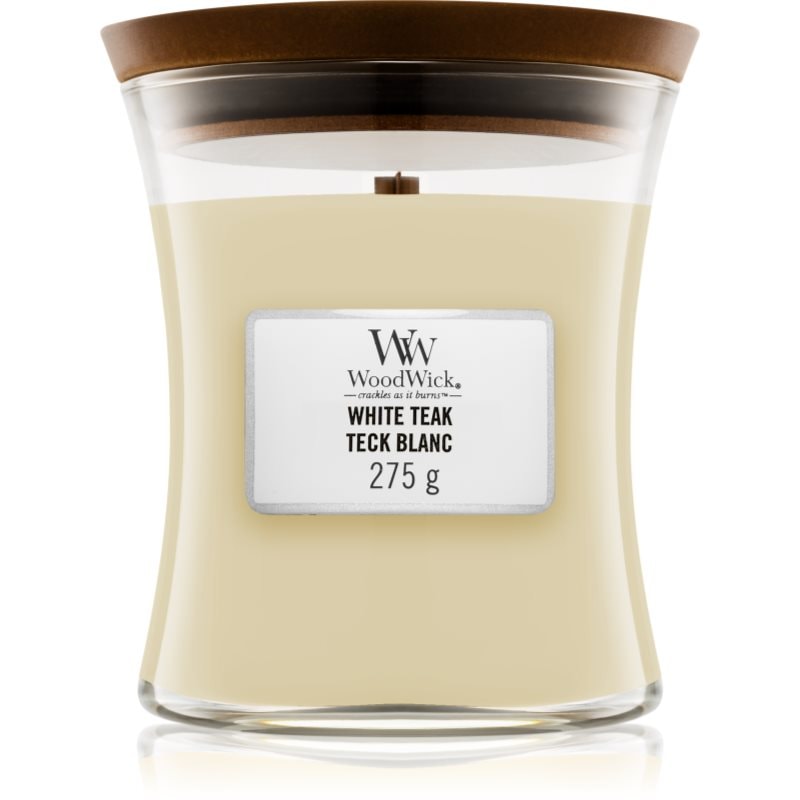 Woodwick White Teak ароматна свещ с дървен фитил 275 гр. - Аромат - Сравни цени от 1 магазин с безплатна доставка