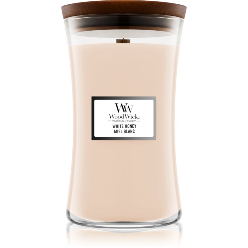 Woodwick Woodwick White Honey ароматна свещ с дървен фитил 609.5 гр. - Унисекс парфюм 5мл - Сравни цени от 1 магазин с безплатна доставка