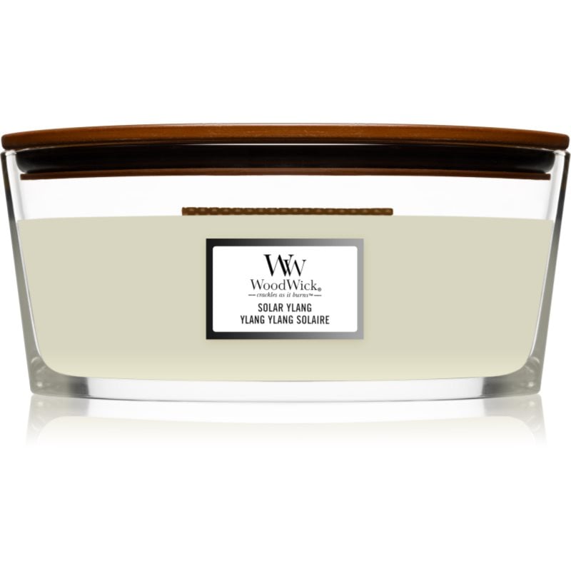 Woodwick Solar Ylang ароматна свещ с дървен фитил (hearthwick) 453.6 гр.