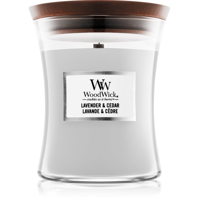 Woodwick Woodwick Lavender & Cedar ароматна свещ с дървен фитил 275 гр. - Унисекс парфюм - Сравни цени от 1 магазин с безплатна доставка