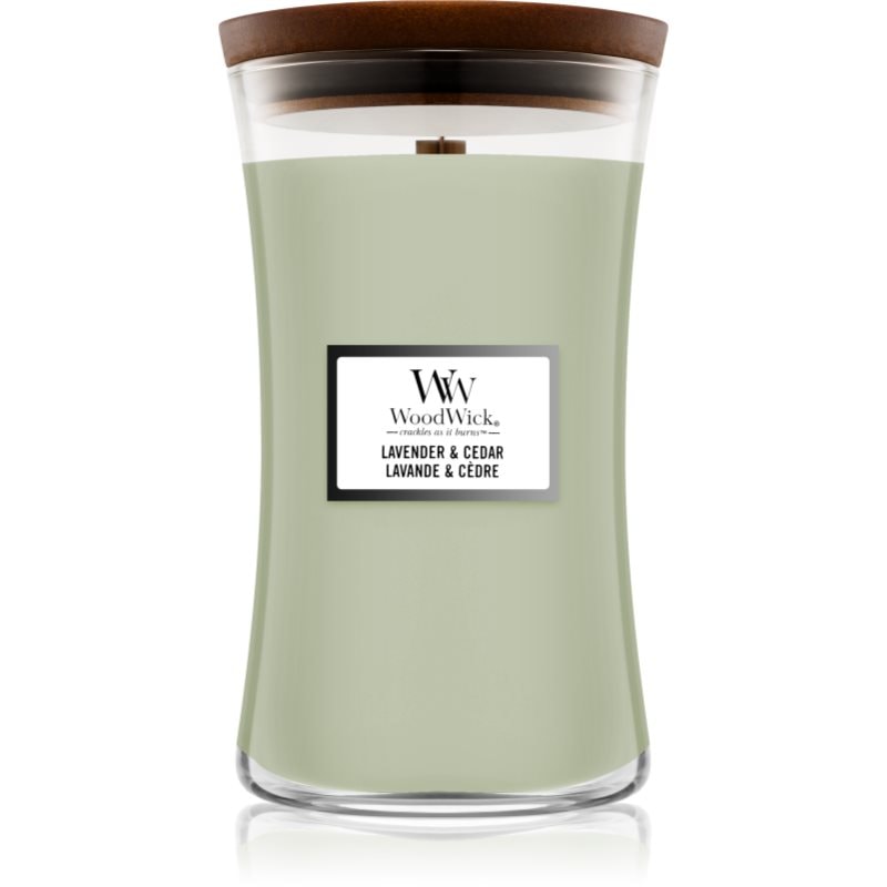 Woodwick Woodwick Lavender & Cedar ароматна свещ с дървен фитил 610 гр. - Унисекс парфюм 610мл - Сравни цени от 1 магазин с безплатна доставка