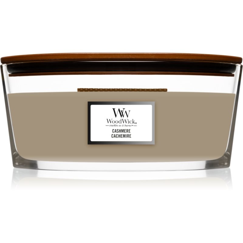 Woodwick Woodwick Cashmere ароматна свещ с дървен фитил (hearthwick) 453,6 гр. - Унисекс парфюм 6мл - Сравни цени от 1 магазин с безплатна доставка