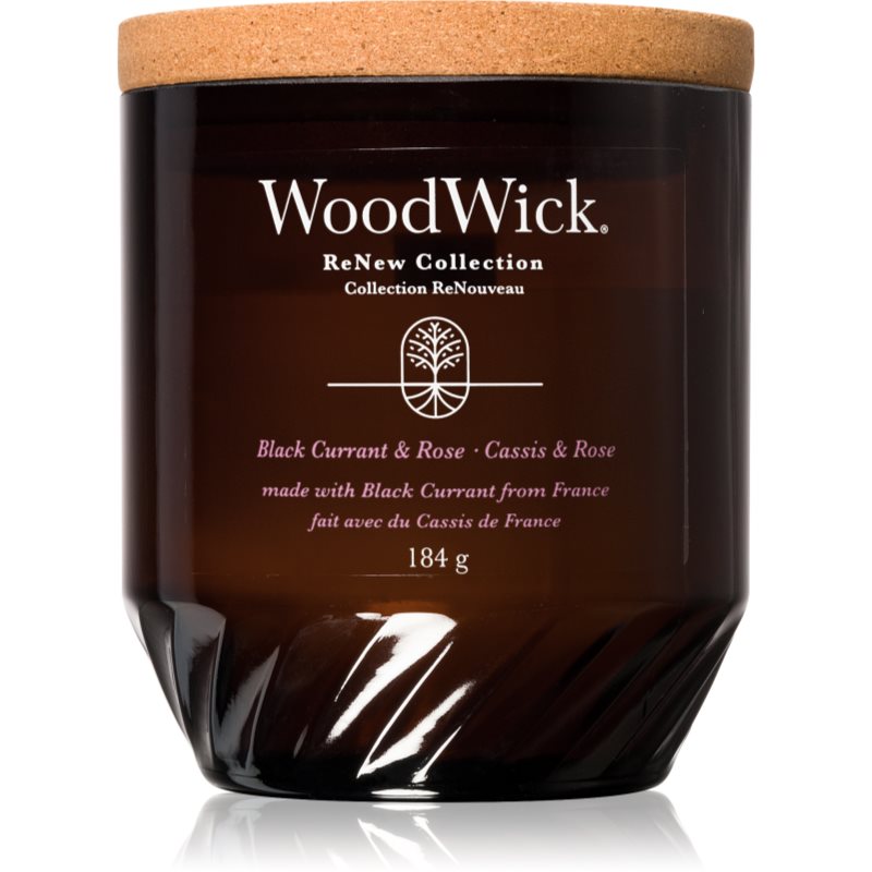 Woodwick Woodwick Black Currant & Rose ароматна свещ 184 гр. - Унисекс парфюм 184мл - Сравни цени от 1 магазин с безплатна доставка