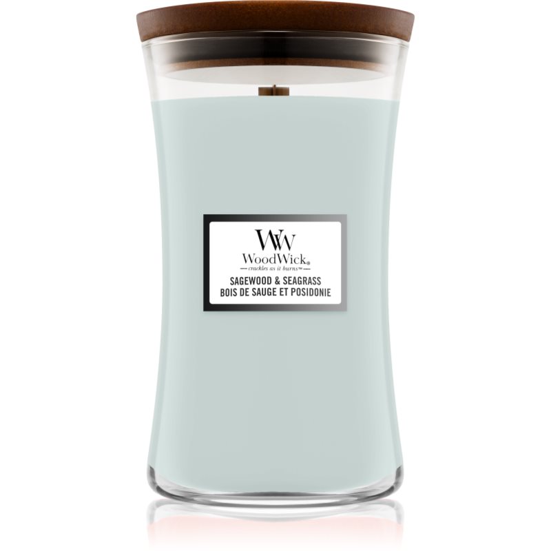 Woodwick Woodwick Sagewood & Seagrass ароматна свещ с дървен фитил 609 гр. - Унисекс парфюм 609мл - Сравни цени от 1 магазин с безплатна доставка