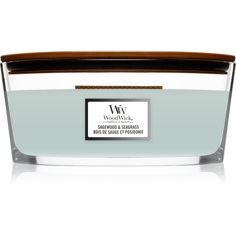 Woodwick Sagewood & Seagrass ароматна свещ с дървен фитил (hearthwick) 453,6 гр. - Аромат - Сравни цени от 1 магазин с безплатна доставка