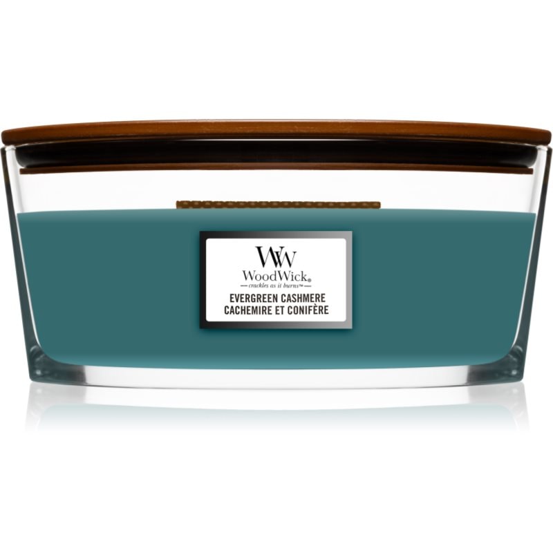 Woodwick Evergreen Cashmere ароматна свещ с дървен фитил (hearthwick) 453,6 гр. - Аромат - Сравни цени от 1 магазин с безплатна доставка