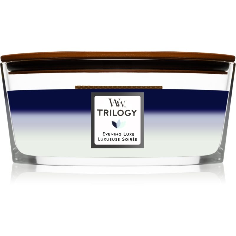 Woodwick Trilogy Evening Luxe ароматна свещ с дървен фитил (hearthwick) 453.6 гр. - Аромат - Сравни цени от 1 магазин с безплатна доставка