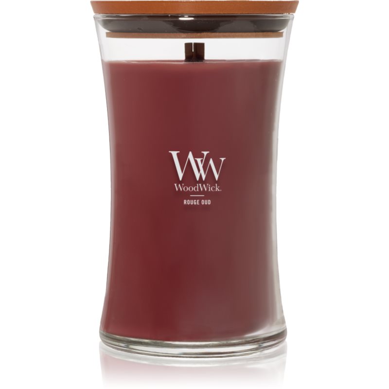 Woodwick Woodwick Opulent Wood Rouge Oud ароматна свещ с дървен фитил 609.5 гр. - Унисекс парфюм 5мл - Сравни цени от 1 магазин с безплатна доставка