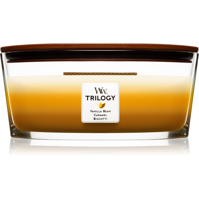 Woodwick Trilogy Café Sweets ароматна свещ с дървен фитил (hearthwick) 453.6 гр. - Аромат - Сравни цени от 1 магазин с безплатна доставка