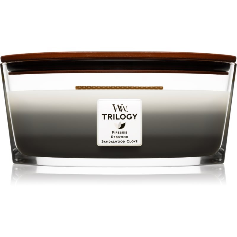 Woodwick Trilogy Warm Woods ароматна свещ с дървен фитил (hearthwick) 453.6 гр. - Аромат - Сравни цени от 1 магазин с безплатна доставка
