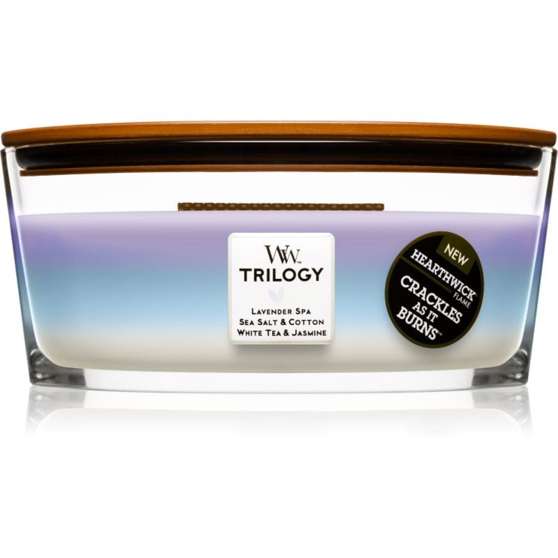 Woodwick Trilogy Calming Retreat ароматна свещ с дървен фитил (hearthwick) 453.6 гр. - Аромат - Сравни цени от 1 магазин с безплатна доставка