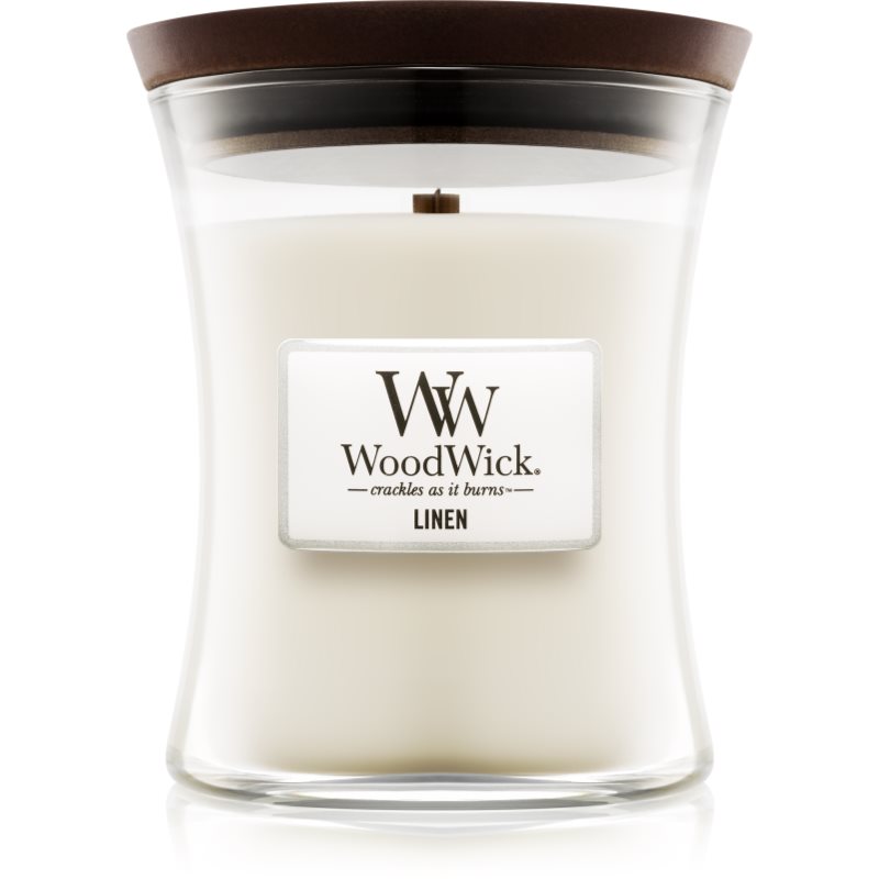 Woodwick Woodwick Linen ароматна свещ с дървен фитил 275 гр. - Унисекс парфюм - Сравни цени от 1 магазин с безплатна доставка