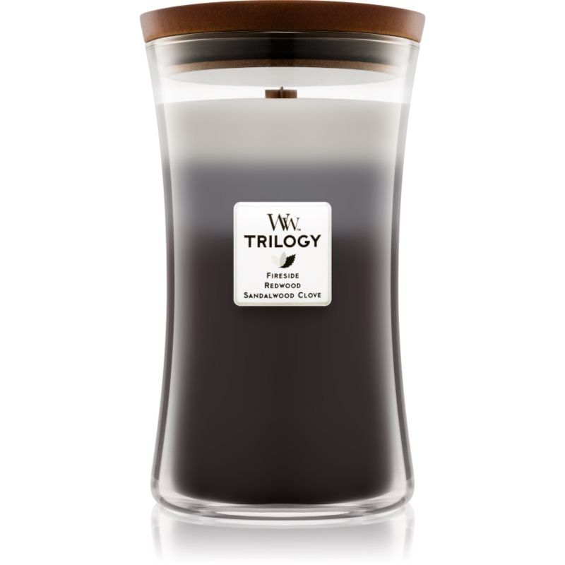 Woodwick Woodwick Trilogy Warm Woods ароматна свещ с дървен фитил 609.5 гр. - Унисекс парфюм 5мл - Сравни цени от 1 магазин с безплатна доставка