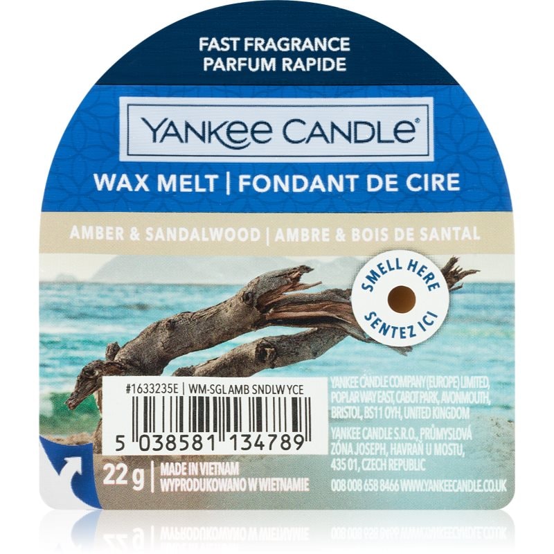 Yankee Candle Amber & Sandalwood восък за арома-лампа 22 гр. - Аромат - Сравни цени от 1 магазин с безплатна доставка