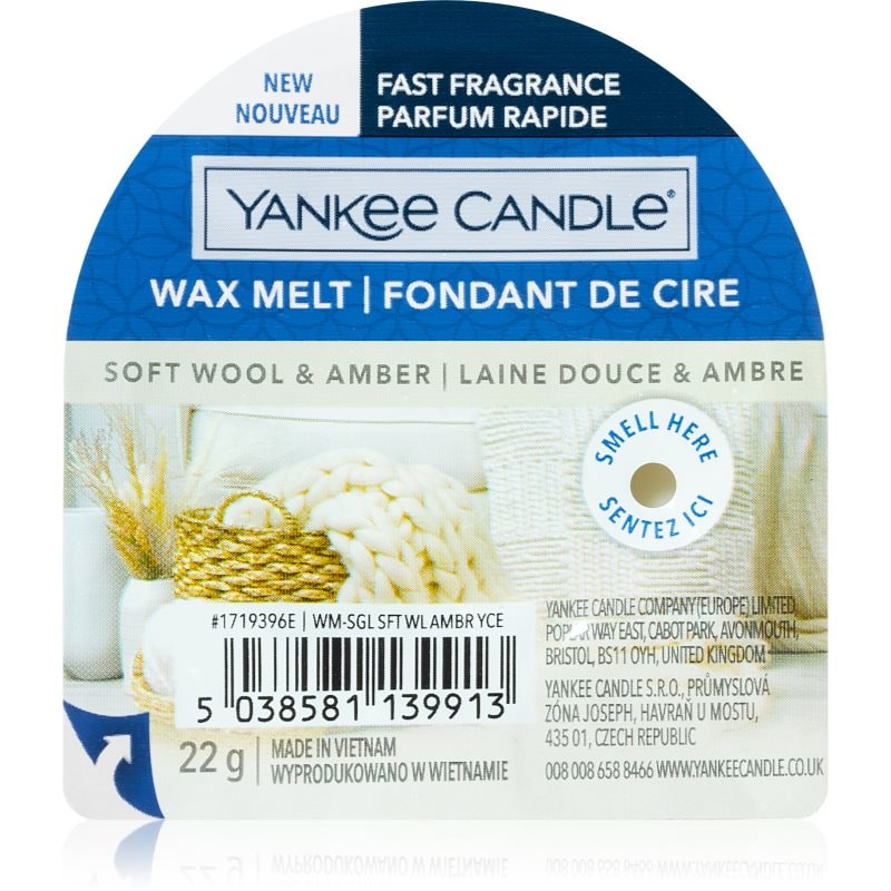Yankee Candle Soft Wool & Amber восък за арома-лампа 22 гр. - Аромат - Сравни цени от 1 магазин с безплатна доставка