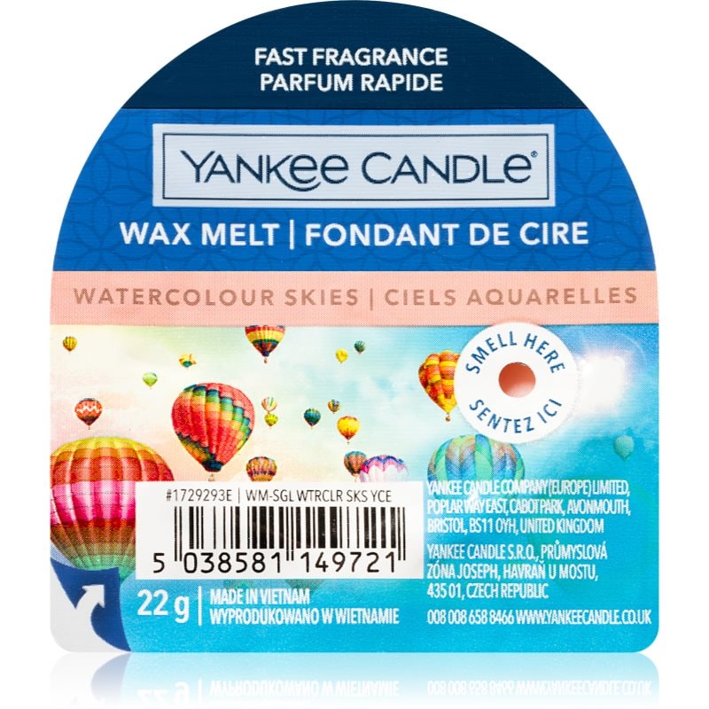 Yankee Candle Watercolour Skies восък за арома-лампа 22 гр. - Аромат - Сравни цени от 1 магазин с безплатна доставка