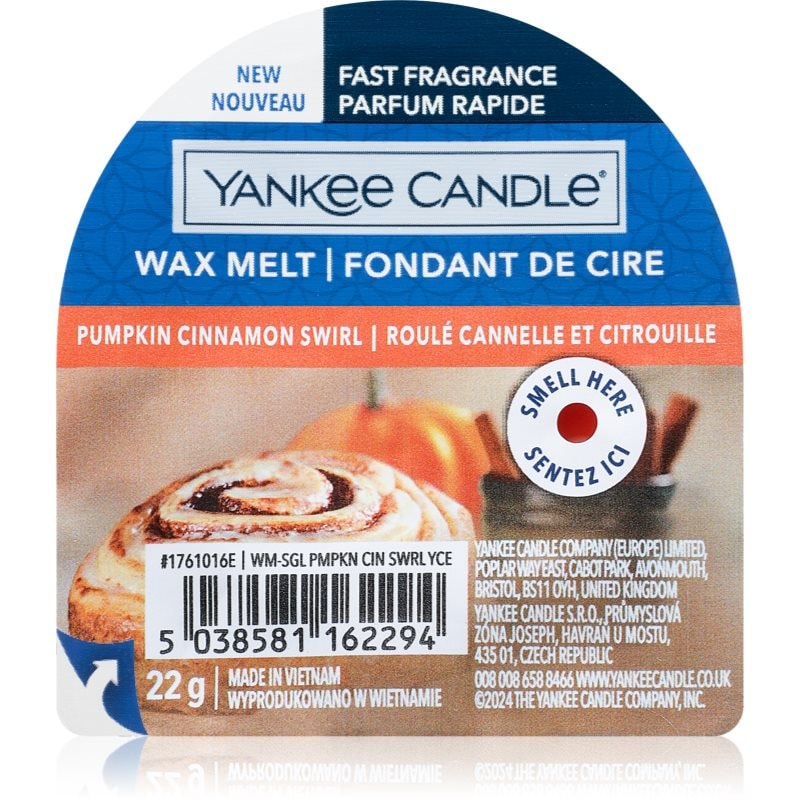 Yankee Candle Yankee Candle Pumpkin Cinnamon Swirl восък за арома-лампа 22 гр. - Унисекс парфюм 22мл - Сравни цени от 1 магазин с безплатна доставка
