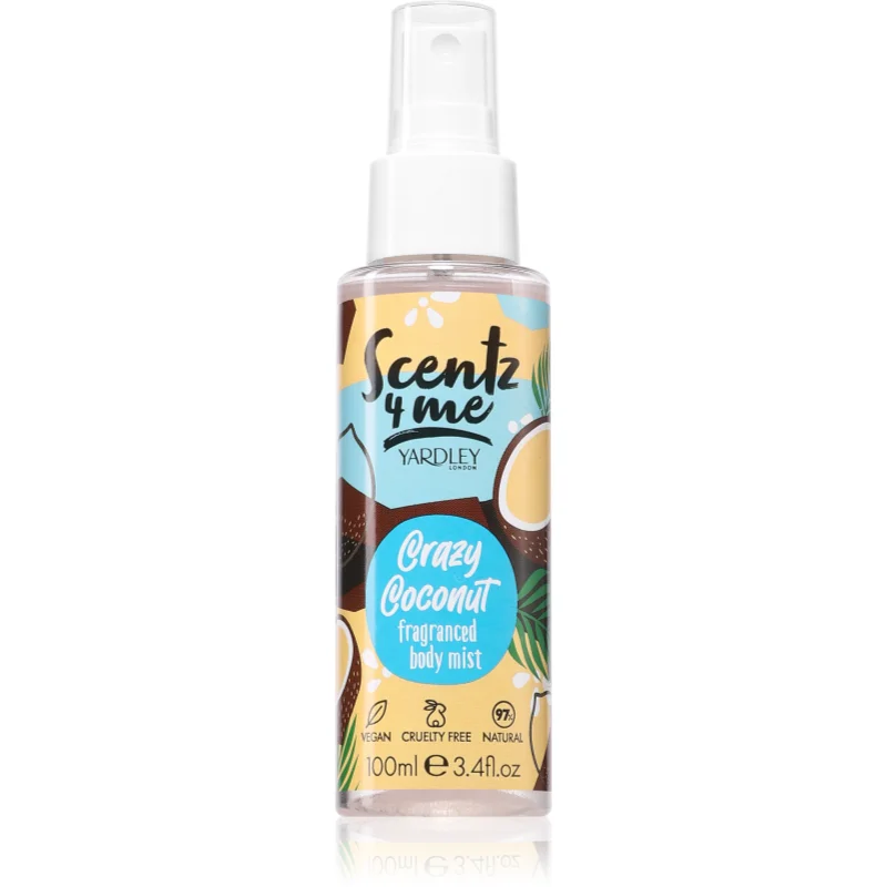 Yardley Scentz 4 Me Crazy Coconut мъгла за тяло за жени - Грижа за тяло - Сравни цени от 1 магазин с безплатна доставка