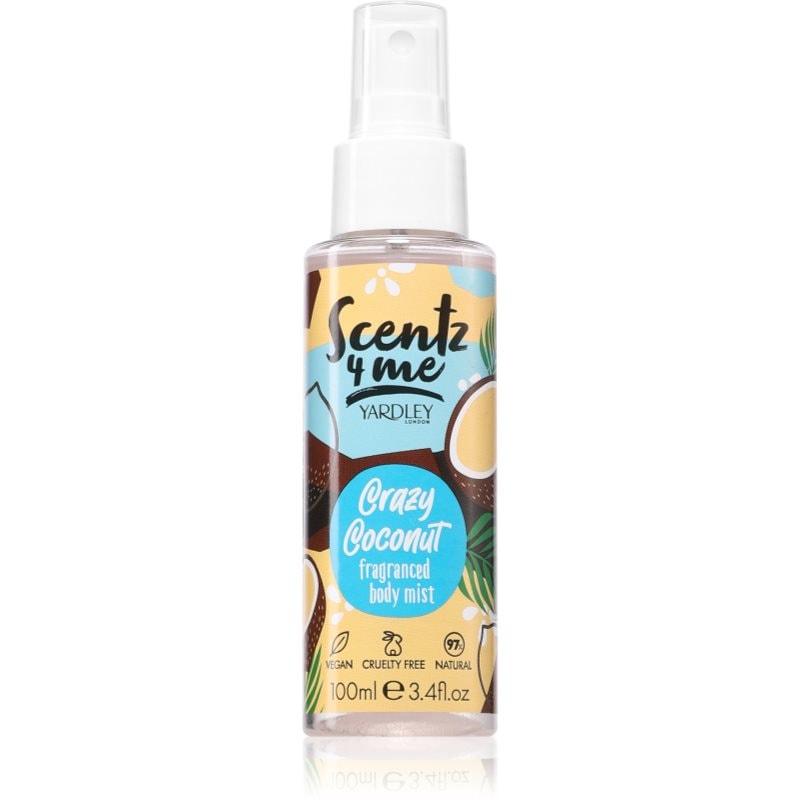 Yardley Scentz 4 Me Crazy Coconut мъгла за тяло за жени - Грижа за тяло - Сравни цени от 1 магазин с безплатна доставка