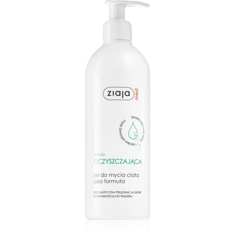 Ziaja Med Antibacterial Care почистващ гел за намаляване на кожен себум за тяло