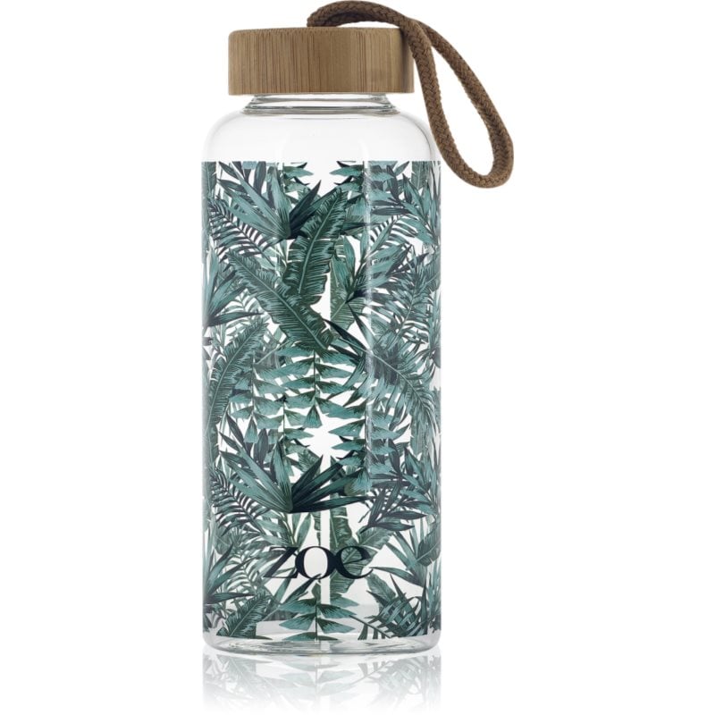 ZOE Bamboo Glass Bottle стъклена бутилка за вода боя Tropic green