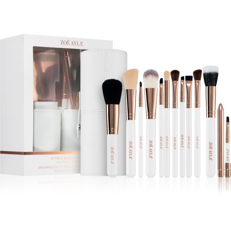 Zoë Ayla Makeup Brush Set 12 Piece комплкет четки с калъф - Грим - Сравни цени от 1 магазин с безплатна доставка