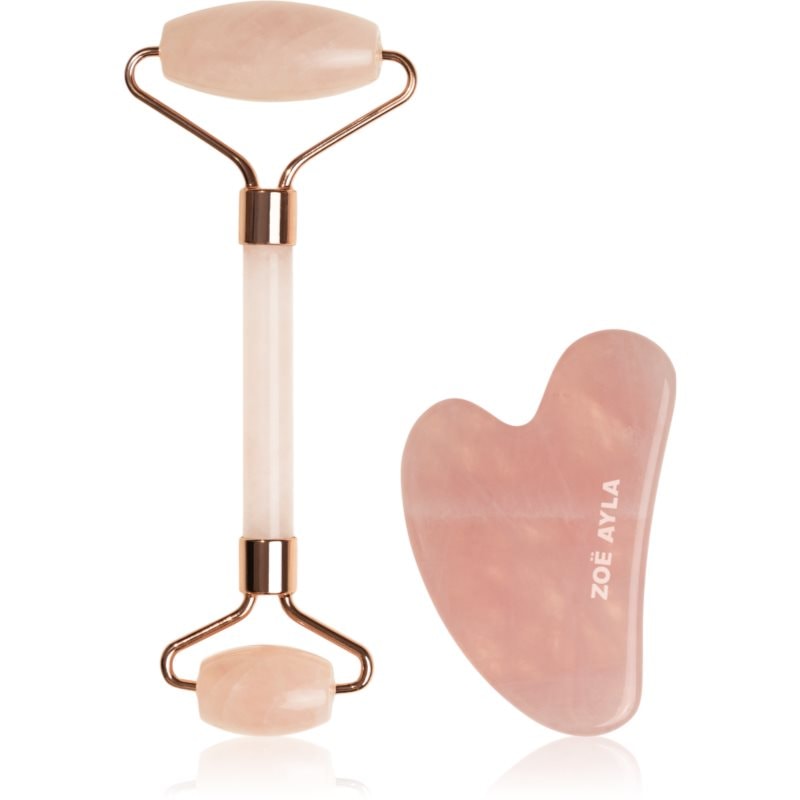 Zoë Ayla Rose Quartz Facial Roller And Gua Sha Tool подаръчен комплект за лице - Комплект - Сравни цени от 1 магазин с безплатна доставка