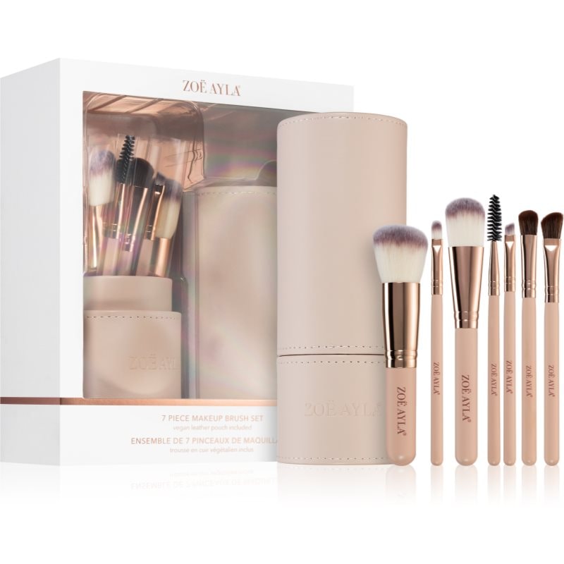 Zoë Ayla Makeup Brush Set 7 Piece комплкет четки с калъф - Грим - Сравни цени от 1 магазин с безплатна доставка