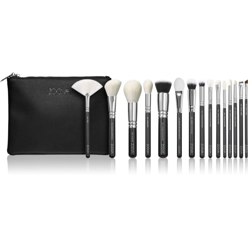 ZOEVA The Artists Brush Set Silver Комплект четки с чантичка