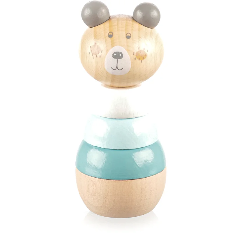 Zopa Wooden Rings Toy animal животно за подреждане от дърво Bear