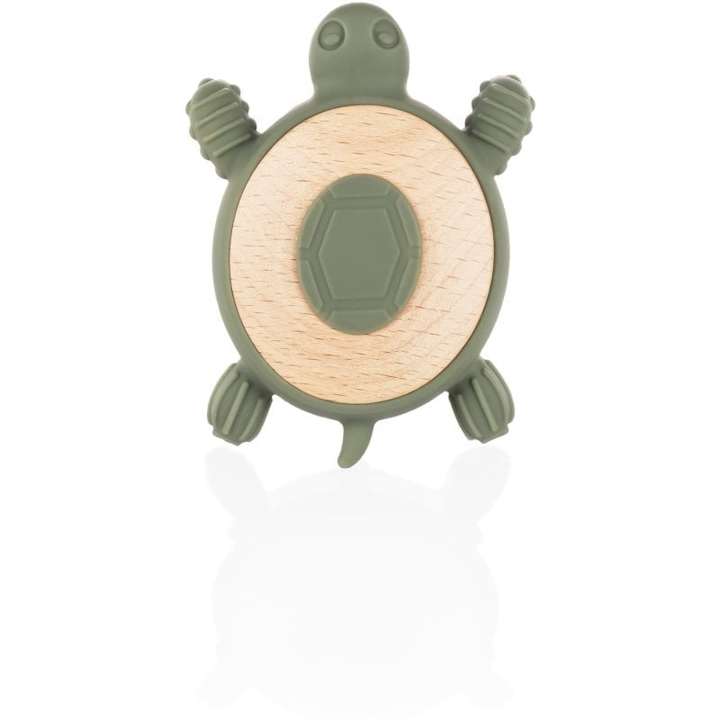 Zopa Silicone Wooden Teether Turtle гризалка 0 m+ Forest Green