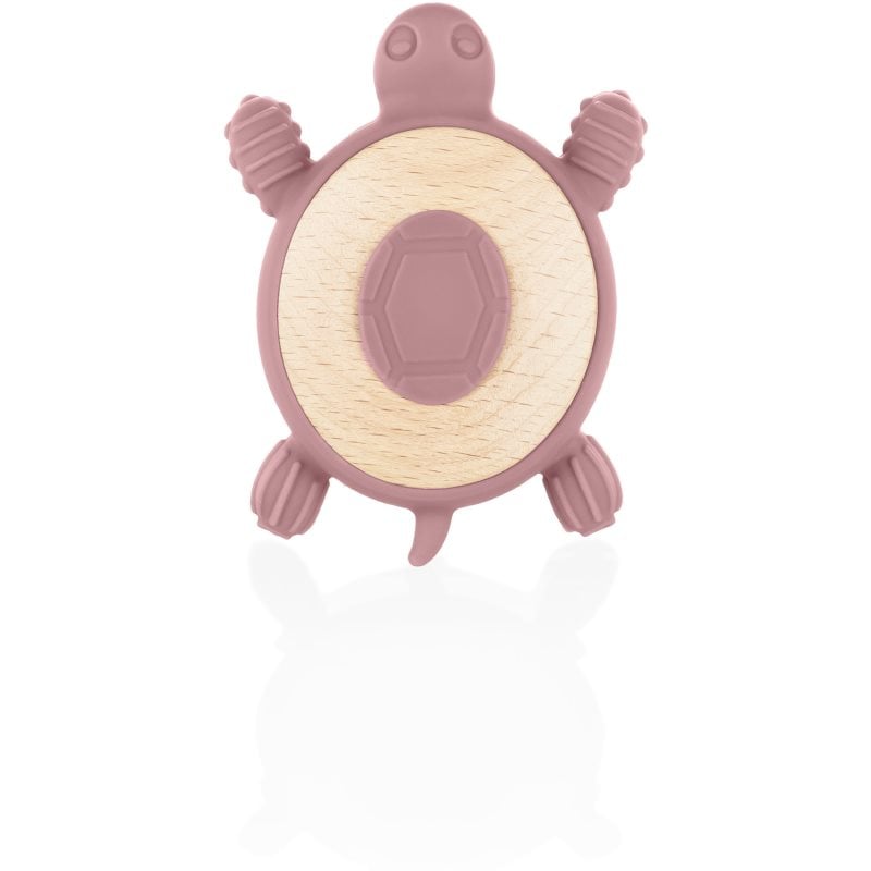 Zopa Silicone Wooden Teether Turtle гризалка 0 m+ Old Pink