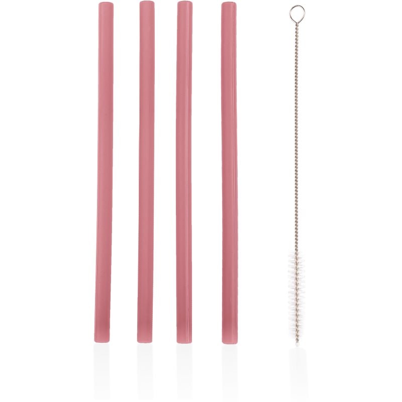 Zopa Silicone Straw силиконова сламка + четка за коса 6 m+ Old Pink - За деца - Сравни цени от 1 магазин с безплатна доставка