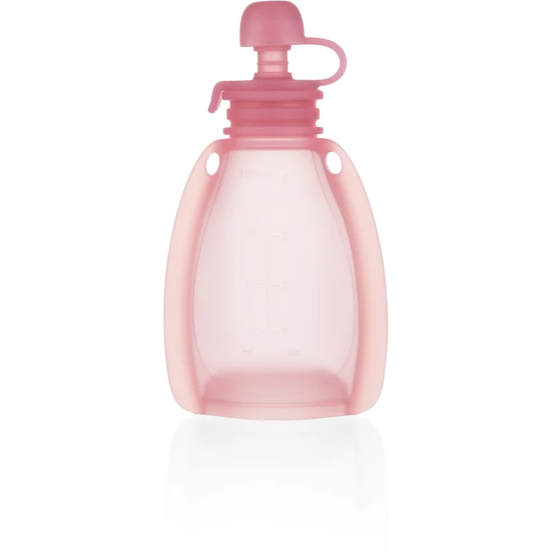 Zopa Silicone Refillable Baby Food Pouch детски храни в пауч опаковка 0 m+ Transparent Pink - За деца - Сравни цени от 1 магазин с безплатна доставка