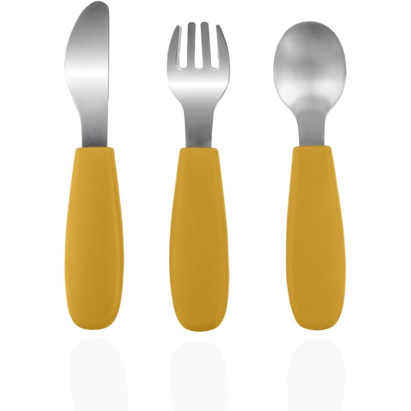 Zopa Silicone Children's Cutlery прибор за деца 6 m+ Mustard Yellow - За деца - Сравни цени от 1 магазин с безплатна доставка