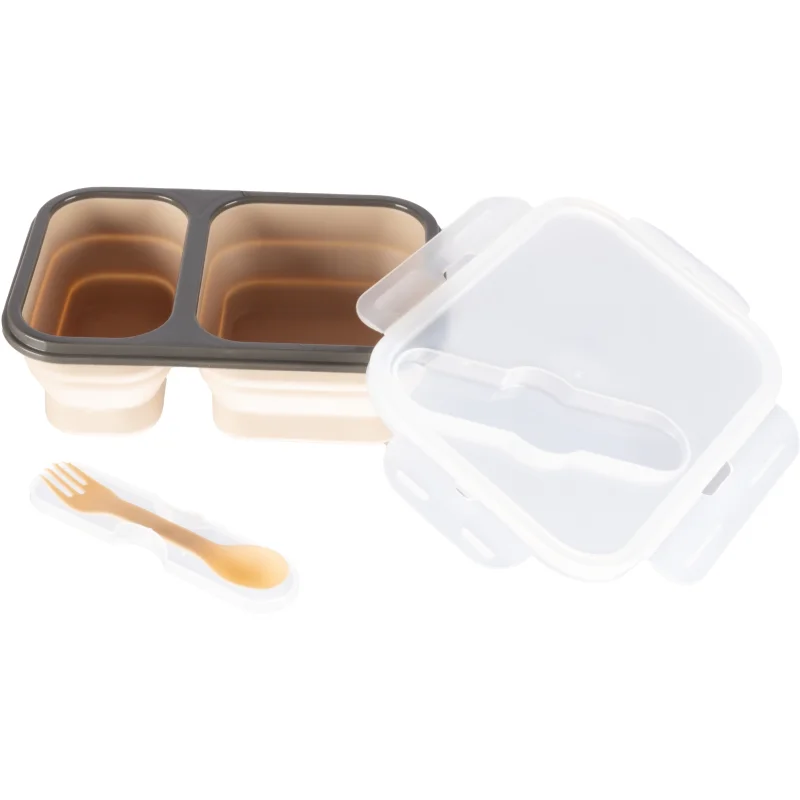 Zopa Silicone Lunch Box Large комплект за хранене Sand Beige 21x15 cm