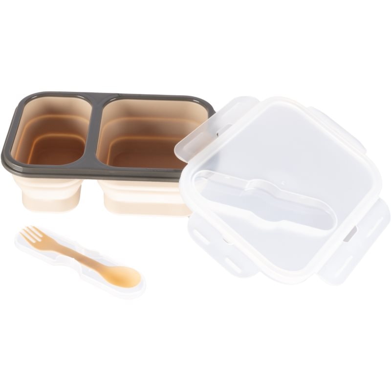 Zopa Silicone Lunch Box Large комплект за хранене Sand Beige 21x15 cm - За деца - Сравни цени от 1 магазин с безплатна доставка
