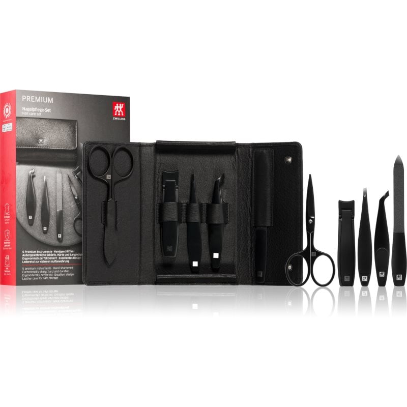 Zwilling Premium Black комплект за маникюр за мъже