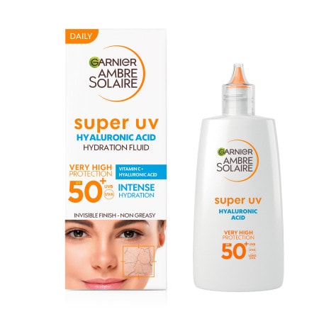 Garnier Ambre Solaire Super UV Hyaluronic Acid лек защитен флуид с хидратиращ ефект SPF 50+ - Грижа за тяло - Сравни цени от 1 магазин с безплатна доставка