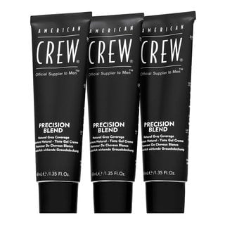 American Crew Precision Blend Natural Gray Coverage боя за коса за мъже Medium Ash 5-6 3 x