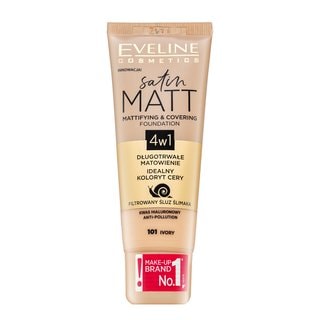 Eveline Satin Matt Mattifying & Covering Foundation 4in1 течен фон дьо тен с матиращо действие 101 Ivory - Грим - Сравни цени от 1 магазин с безплатна доставка