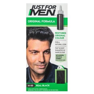 Just For Men Shampoo-in Haircolour цветен шампоан за мъже H55 Natural Real Black