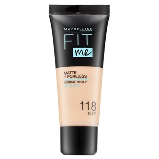 Maybelline Fit Me! Foundation Matte + Poreless течен фон дьо тен с матиращо действие 118 Nude - Грим - Сравни цени от 1 магазин с безплатна доставка