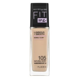 Maybelline Fit Me! Luminous + Smooth Foundation течен фон дьо тен за уеднаквена и изсветлена кожа 105 Natural Ivory - Грим - Сравни цени от 1 магазин с безплатна доставка