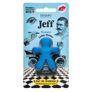 Mr & Mrs Fragrance Jeff Chrome Car Air Freshener Lotus Flowers