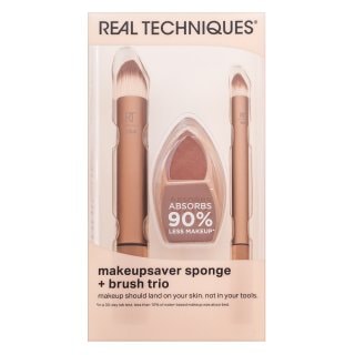 Real Techniques Makeupsaver Sponge + Brush Trio комплект четки - Комплект - Сравни цени от 1 магазин с безплатна доставка