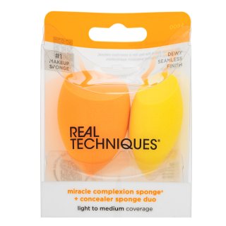 Real Techniques Miracle Complexion Sponge + Concealer Sponge Duo гъбичка за фон дьо тен - Грим - Сравни цени от 1 магазин с безплатна доставка