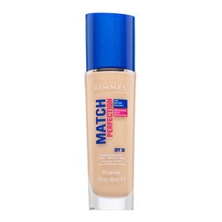 Rimmel London Match Perfection 24HR SPF20 Foundation течен фон дьо тен за уеднаквена и изсветлена кожа 081 Fair Ivory