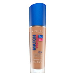 Rimmel London Match Perfection 24HR SPF20 Foundation течен фон дьо тен за уеднаквена и изсветлена кожа 400 Natural Beige