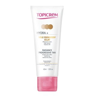 Topicrem HYDRA+ Radiance Progressive Tan крем за лице за уеднаквена и изсветлена кожа